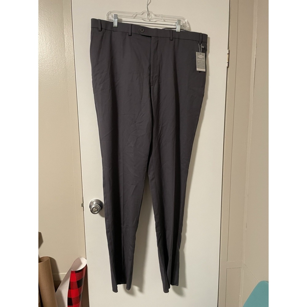 NWT Hart Schaffner Marx 100% Wool New Yok Fit Unhemmed Dress Pants 42R Gray
